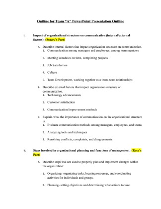 HCS 325 week 3 Learning Team Assignment Presentation Outline