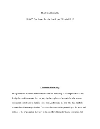 HHS 435 Week 5 Research Paper