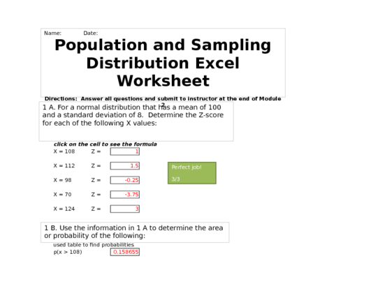 HLT 362 Module 2 Population and Sampling Distribution Excel New