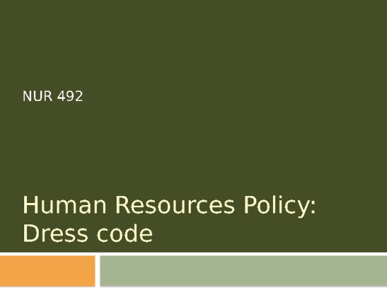 NUR 492 Assingment Human Resources Policy Powerpoint (UOP Course)