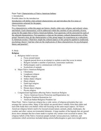 PSYCH 535 Week 5 Team Assignment Characteristics Paper Outline (UOP Course)