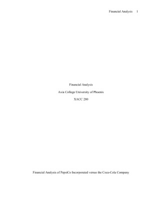 XACC 280 week 9 Final Project Financial Analysis