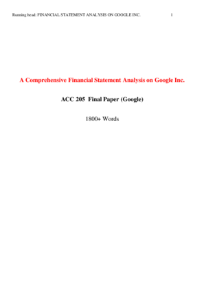 ACC 205 Principles of Accounting Final Paper  Google