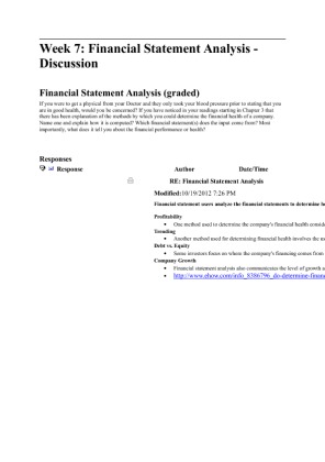 ACCT 212 Financial Accounting Week 7 DQ 1 Financial Statement Analysis...