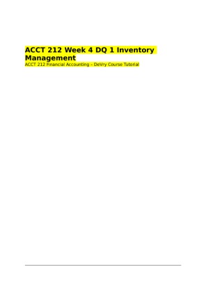 ACCT 212 Week 4 DQ 1 Inventory Management