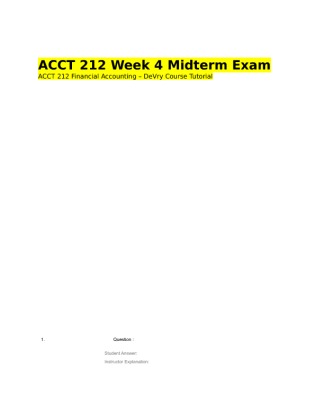 ACCT 212 Week 4 Midterm 2 (Graded)