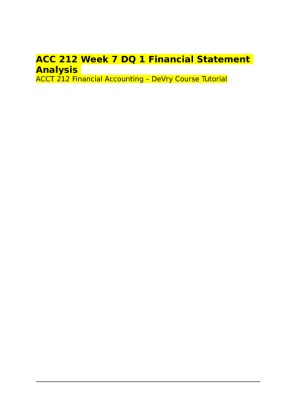 ACCT 212 Week 7 DQ 1 Financial Statement Analysis