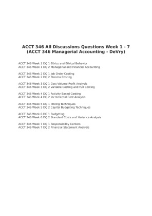 ACCT 346 All Discussions Week 1 - 7 (2015)
