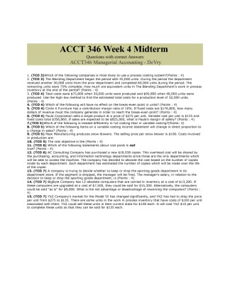 ACCT 346 Week 4 Midterm (Multiple Choice)