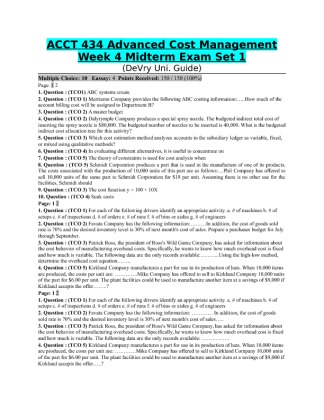 ACCT 434 Week 4 Midterm Exam 1 (Source 1)