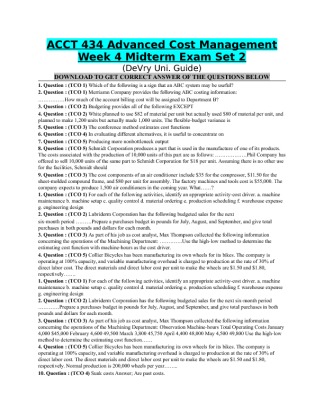 ACCT 434 Week 4 Midterm Exam 2 (Source 2)