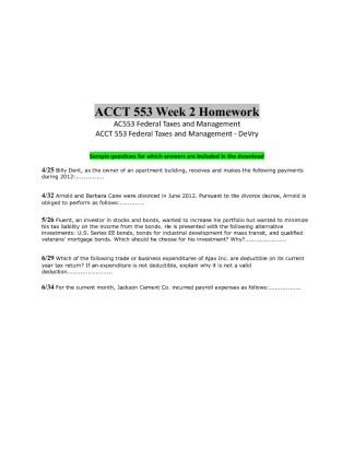 ACCT 553 Week 2 Homework