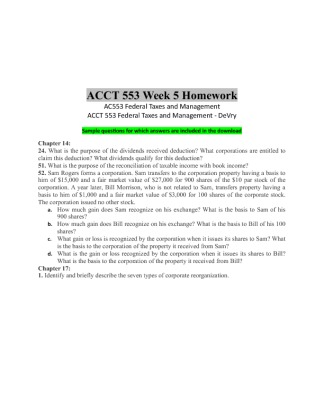 ACCT 553 Week 5 Homework