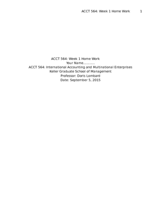 ACCT 564 Week 1 Homework Assignment