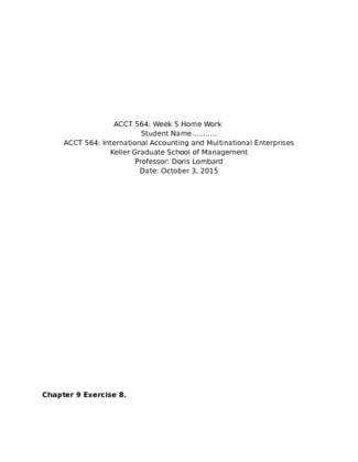 ACCT 564 Week 5 Homework Assignment