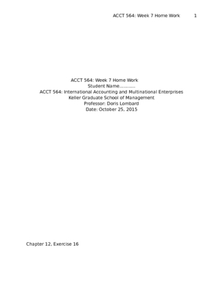 ACCT 564 Week 7 Homework Assignment