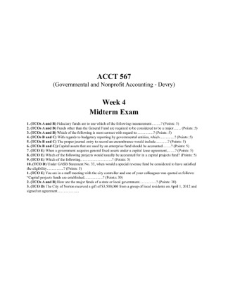 ACCT567 Week 4 Midterm Exam