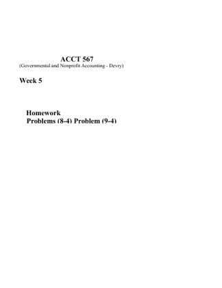 ACCT567 Week 5 Homework Problems (8 4) Problem (9 4)