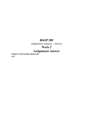 BSOP 209 Week 2 Assignment Answer