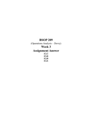 BSOP 209 Week 3 Assignment Answer