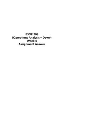 BSOP 209 Week 4 Assignment Answer