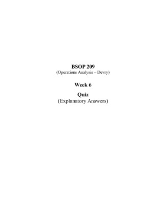 BSOP 209 Week 6 Quiz (Explanatory Answers)