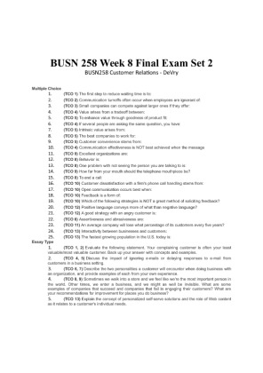 BUSN 258 Final Exam   Version 2
