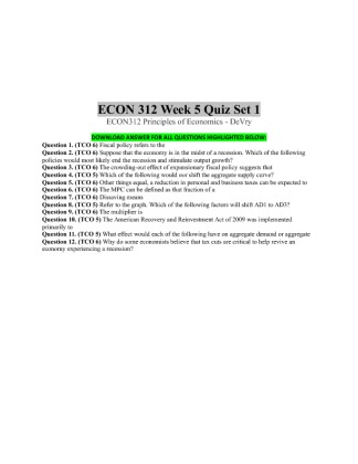 ECON 312 Week 5 Quiz Set 1