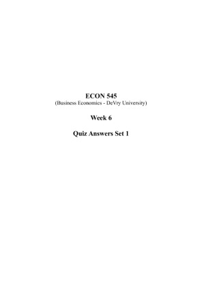 ECON 545 Week 6 Quiz Answers Set 1