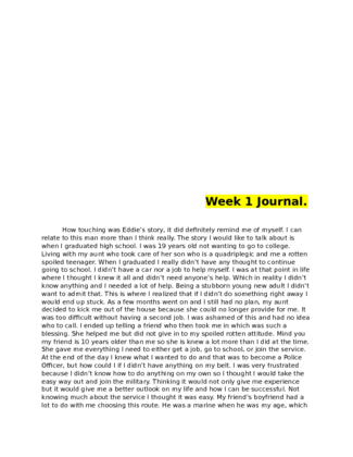EXP 105 Week 1 Journal