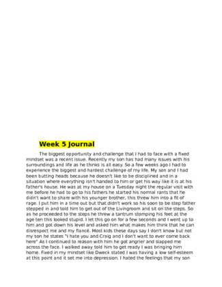 EXP 105 Week 5 Journal