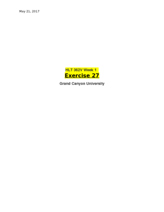 HLT 362V Week 1 Assignment; Workbook Exercise 27