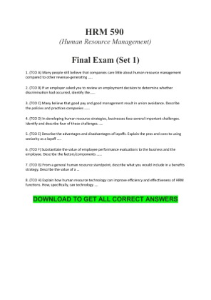 HRM 590 Final Exam (Set 1)
