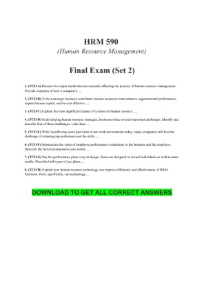 HRM 590 Final Exam (Set 2)