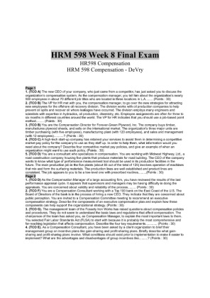 HRM 598 Week 8 Final Exam