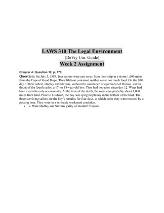 Laws 310 Week 2 Assignment