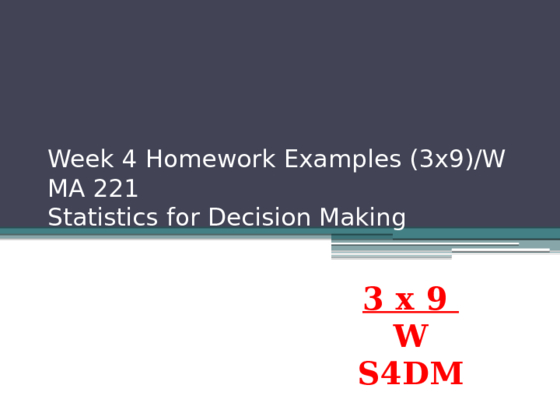 Math 221 Week 4 Homework Examples