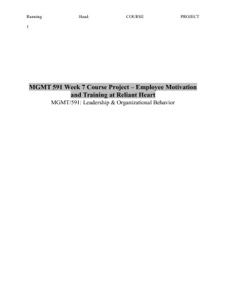 MGMT 591 Week 7 Course Project (Taken 2014/15)