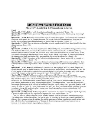 MGMT 591 Week 8 Final Exam (Version 1)