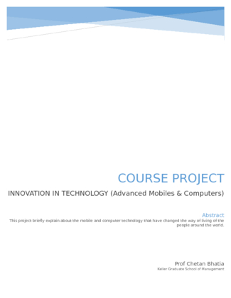 NETW 583 Week 7 Final Course Project; Innovation in Technology...