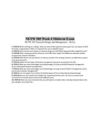 NETW 585 Week 4 Midterm Exam