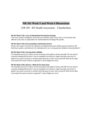 NR 361 Week 5 and Week 6 Discussions
