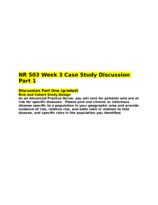 NR 503 Week 3 Case Study Discussion Part 1