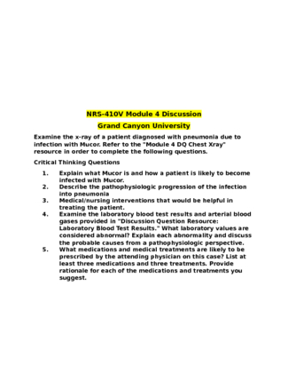 NRS 410V Module 4 Discussion