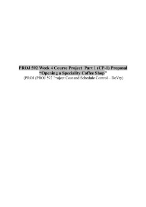 PROJ 592 Week 4 Course Project  Part 1 (CP 1) Proposal