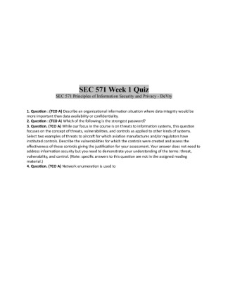 SEC 571 Week 1 Quiz