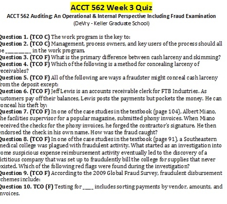 ACCT 562 Week 3 Quiz (Questions/Answers)