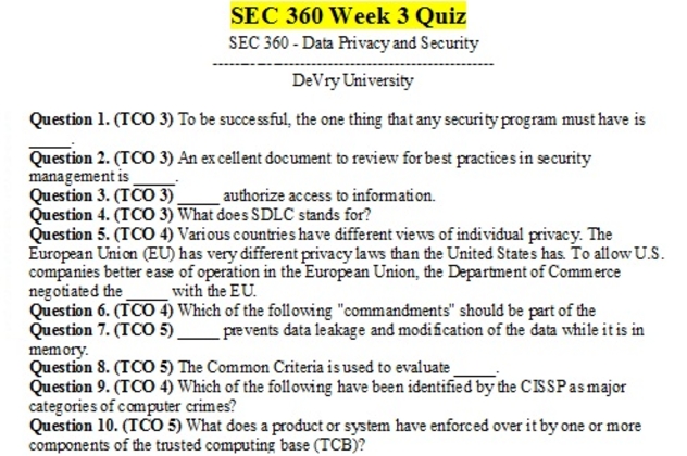 SEC 360 Week 3 Quiz (Questions/Answers)