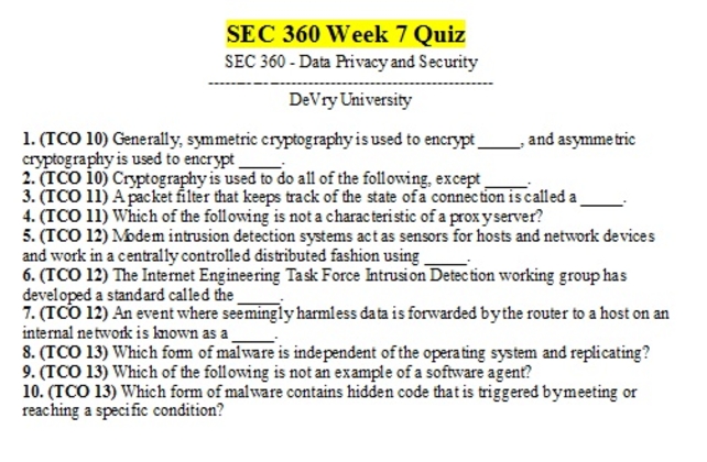 SEC 360 Week 7 Quiz (Questions/Answers)