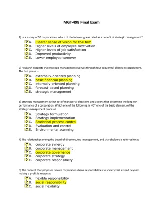 MGT 498 Study Guide